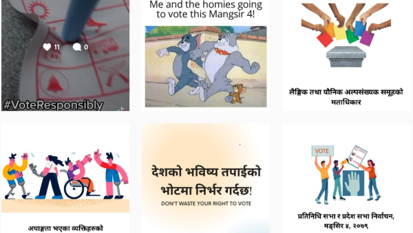A collage of six Instagram posts of Safer-I's 2022 Election Insight Series